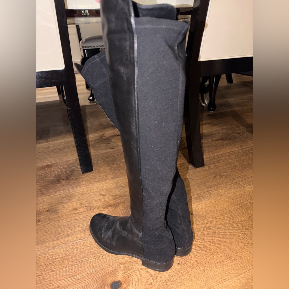 Stuart Weitzman - Black Knee-High Leather Boots - Picture 7 of 16